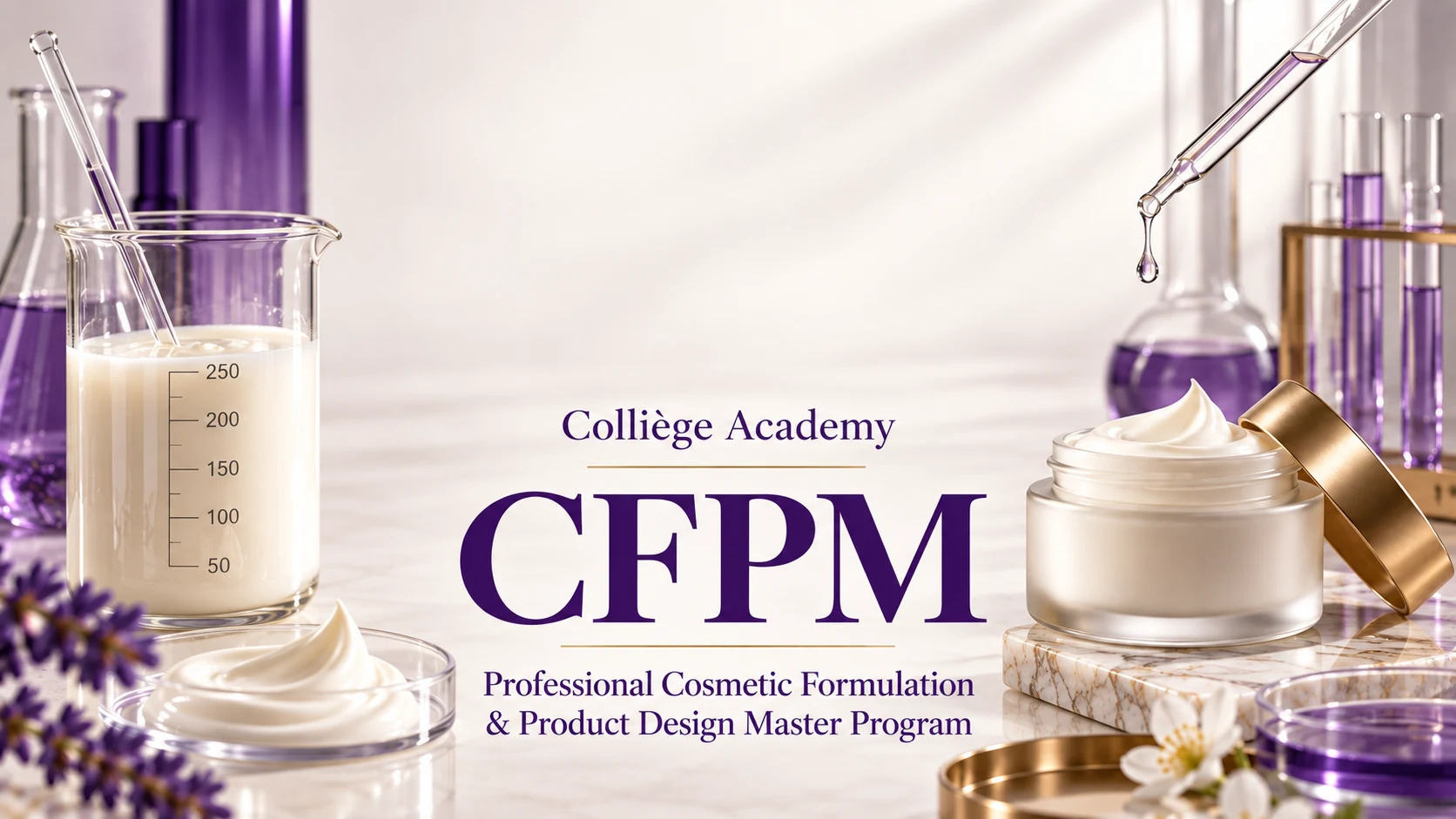 برنامج كوليج الاحترافي الشامل لتصميم مستحضرات التجميل وبناء عقلية الفورميوليتر — CFPM — أونلاين